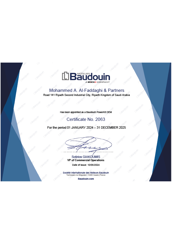 Baudouin PowerKit OEM Certificate_ BRAVO GENERATORS