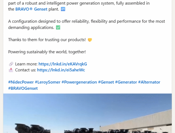 Bravo Generators Proudly Highlights Strategic Technical Partnership with Nidec Power