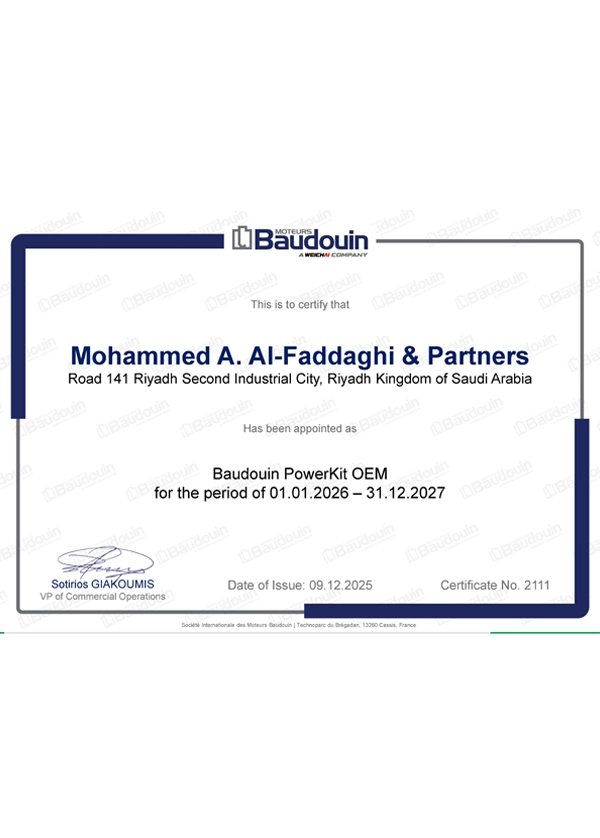 Baudouin PowerKit OEM Certificate_2111_Mohammed A. Al-Faddaghi Partners 01.01.2026 – 31.12.2027_Page_1